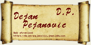 Dejan Pejanović vizit kartica